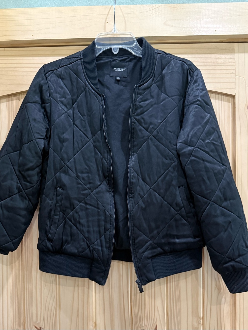 Quilted Bomber Jacket in Black
